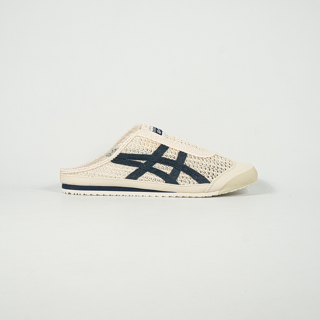 Sepatu Onitsuka Tiger Mexico 66 Sabot Birch Peacoat Navy White Unisex Sneakers Casual Authentic