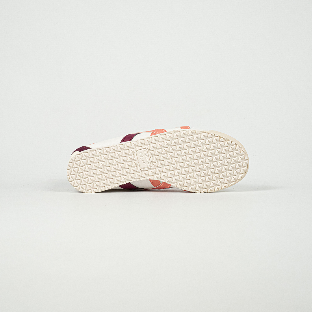Sepatu Onitsuka Tiger Mexico 66 Slip On White Burgundy Orange Canvas Unisex Sneakers Casual Authentic - Image 3