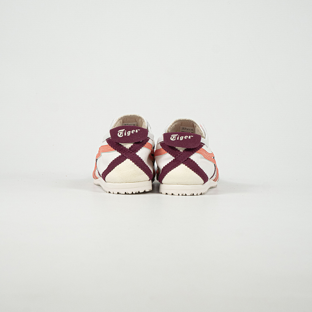 Sepatu Onitsuka Tiger Mexico 66 Slip On White Burgundy Orange Canvas Unisex Sneakers Casual Authentic - Image 4