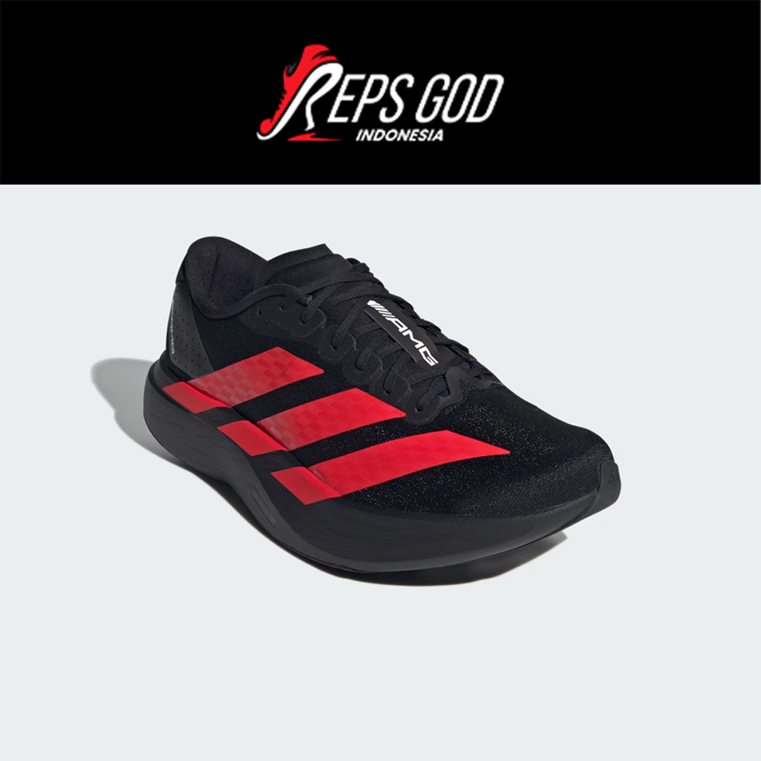 Sepatu Adidas Adizero EVO SL x Mercedes AMG Black Lucid Red Casual Olahraga Outdoor Indoor Running Sneakers Authentic - Image 4