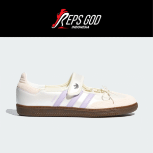 Sepatu Adidas Samba OG Mary Jane Chalk White Silver Dawn Purple Casual Wanita Indoor Outdoor Sneakers Authentic
