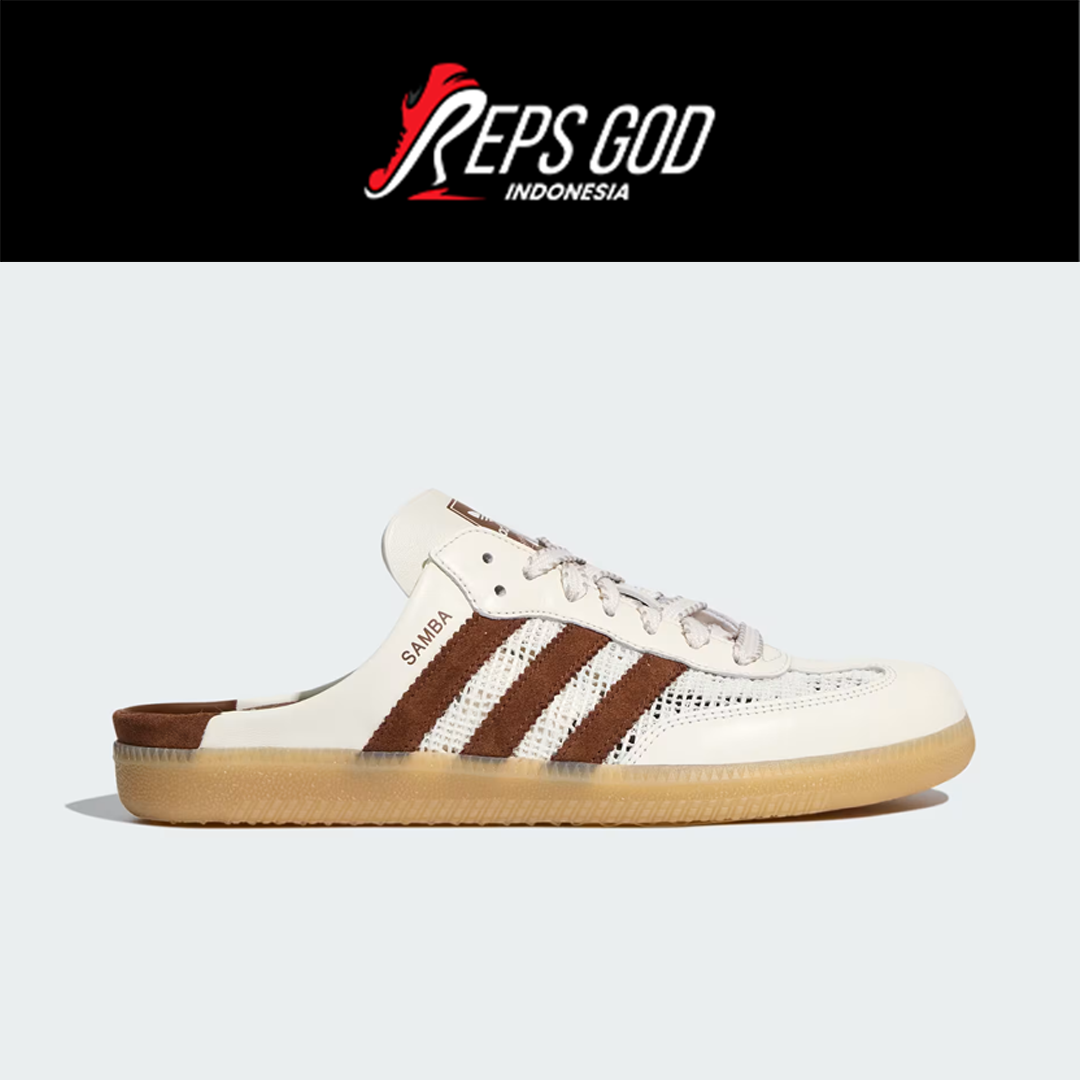 Sepatu Adidas Samba OG Mule Beige Brown Casual Wanita Pria Indoor Outdoor Sneakers Authentic