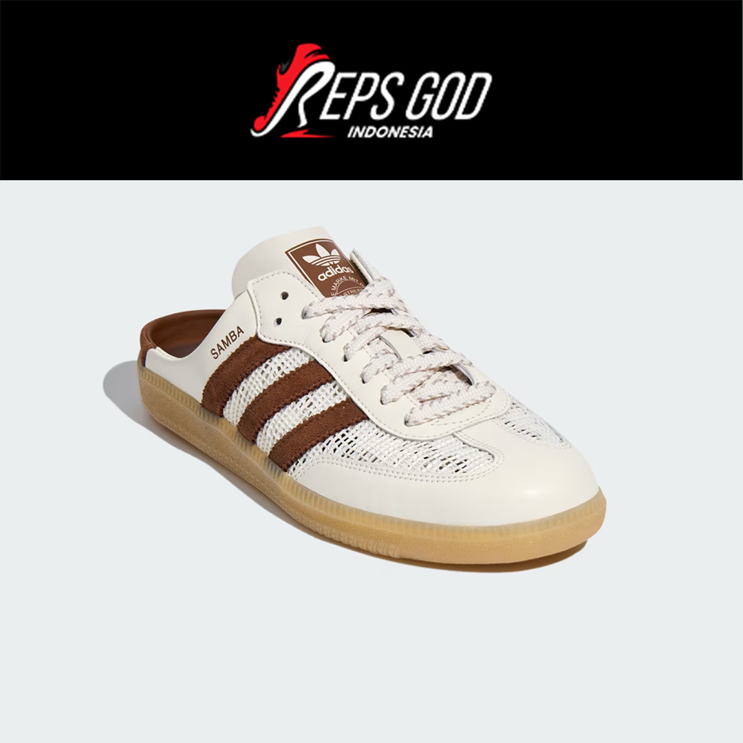 Sepatu Adidas Samba OG Mule Beige Brown Casual Wanita Pria Indoor Outdoor Sneakers Authentic - Image 4