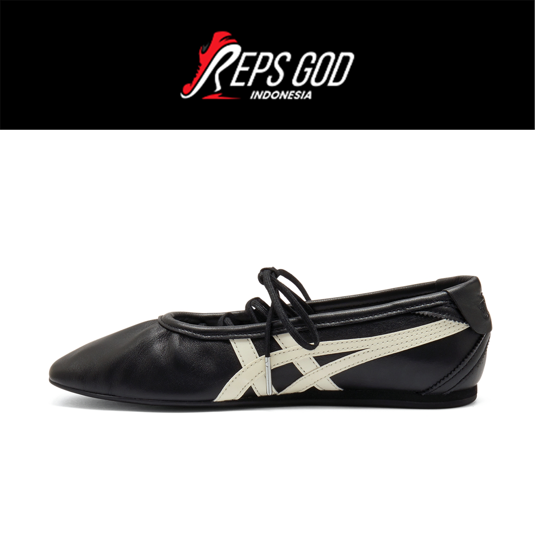 Sepatu Onitsuka Tiger Gymnarina Ballet Black Cream Women Casual Wanita Indoor Outdoor Sneakers Authentic - Image 2