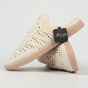 Sepatu Adidas Samba OG Mule Woven Crew White Beige Cream Sneakers Casual Authentic